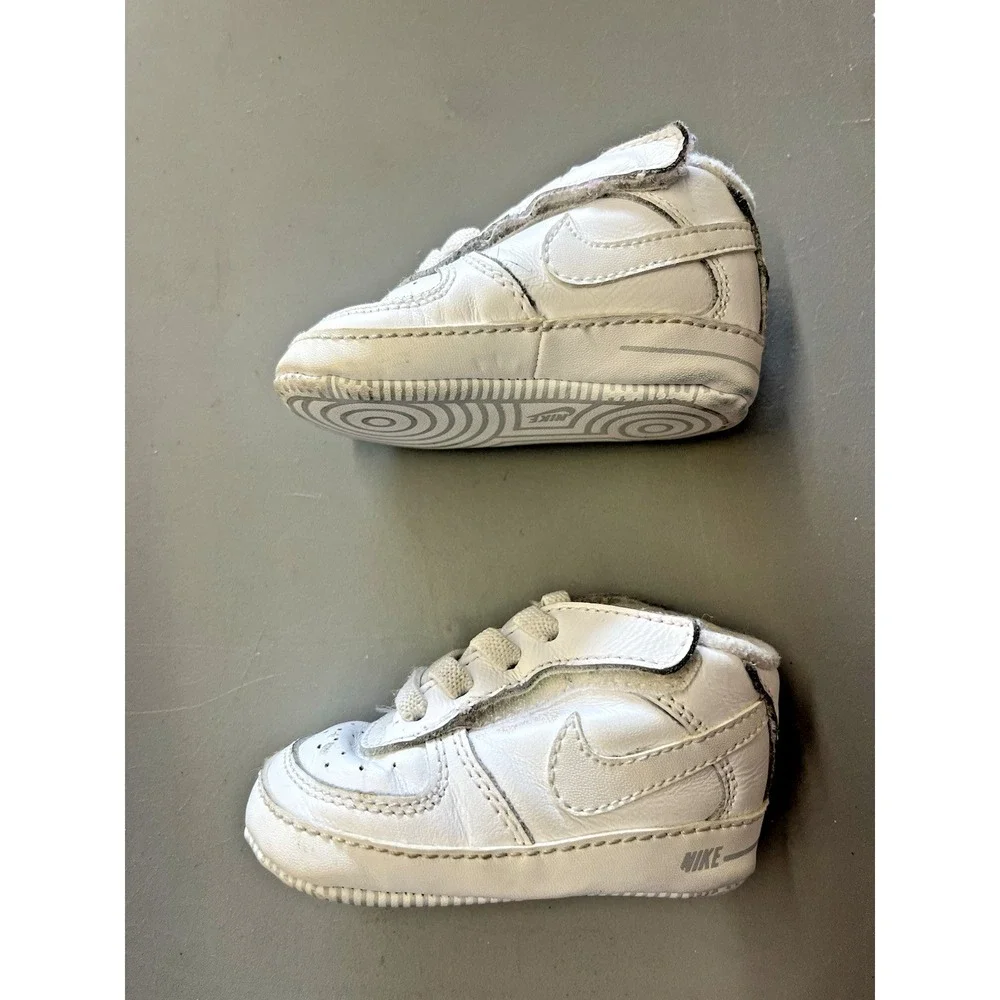 Nike Air Force 1 Crib Shoe Newborn Baby 2C White Boys Girls Infant Sneaker Shoes - Picture 6 of 11